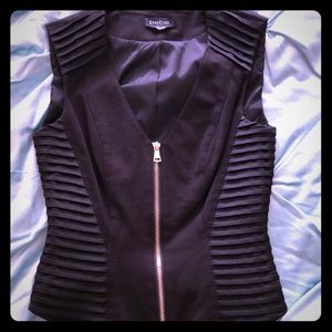 Bebe black zip up top